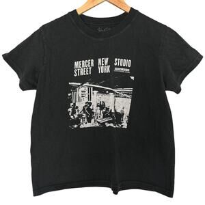 John Galt Brandy Melville Mercer Street New York Graphic Tee Black One Size